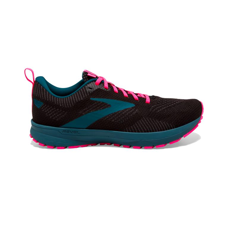 Brooks Women's Revel 5 Performance Road Running Shoes - Black/Blue/Pink (DXGC46029)